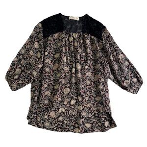 Abercrombie Fitch Floral Velvet Burnout Tunic Kimono Y2K Festival One Size